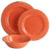 Gibson Laurie Gates California Designs Mauna 12 Piece Melamine Dinnerware Set in Crackle Orange - 2 of 4