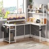 Aheaplus L Shaped Desk with Charging Staion and LED Light, Corner Computer Desk with Hutch and Monitor Stand - 4 of 4