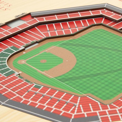 St. Louis Cardinals 3D Stadium Wall Art in Red and Natural Wood