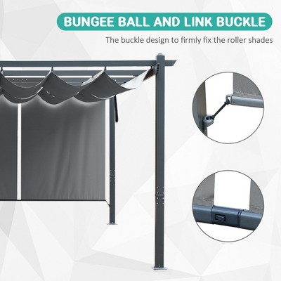 Gray Aluminum Patio Pergola with Adjustable Canopy and Sun Shade
