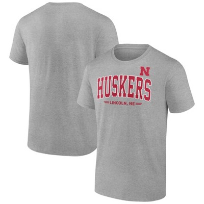 NCAA Nebraska Cornhuskers Men's Gray Bi-Blend T-Shirt