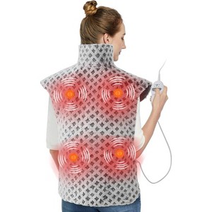 GustoWave 35"x24" Electric 4 Massaging Heating Pad for Back Neck Shoulders Pain Relief, Best Winter Gifts - 1 of 4