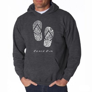 LA Pop Art Men's Word Art Hooded Sweatshirt - BEACH BUM - 1 of 4