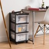 IRIS USA Medium 3 Drawer Cart with Organizer Top, Black - image 3 of 4