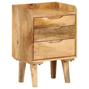 vidaXL Bedside Cabinet Solid Mango Wood 15.7"x11.8"x23.4" - 1 of 4