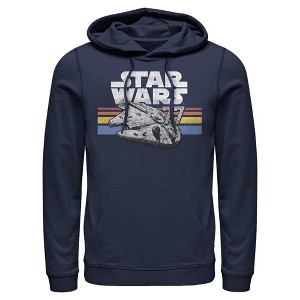 Mens Star Wars Millennium Falcon 77' Vintage Stripes Lightweight Hoodie - 1 of 4