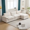 Karl Home |120 in. W Pillow Top Arm Chellie 3-Seat L-shaped Modern Sofa in White with Ottoman - 2 of 4