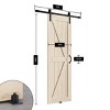 SMARTSTANDARD 84 in. Height K Shape Natural Wood Interior Sliding Barn Door with Hardware Kit - 4 of 4