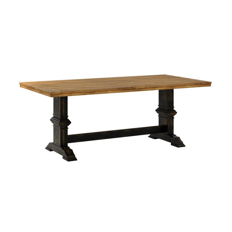 Delaney Two Toned Rectangular Solid Wood Top Dining Table - Inspire Q, 1 of 6