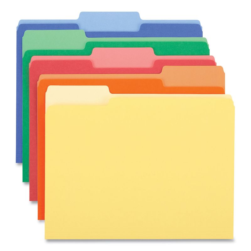 UNIVERSAL File Folders 1/3 Cut Single-Ply Top Tab Letter Assorted 100/Box 10506, 3 of 7