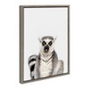 18" x 24" Sylvie Sitting Lemur Tongue Out Framed Canvas Wall Art by Amy Peterson Gray - DesignOvation - 2 of 4
