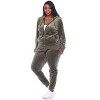 Women's Plus Size 2 Piece Velour Tracksuit Set - White Mark - 2 of 4