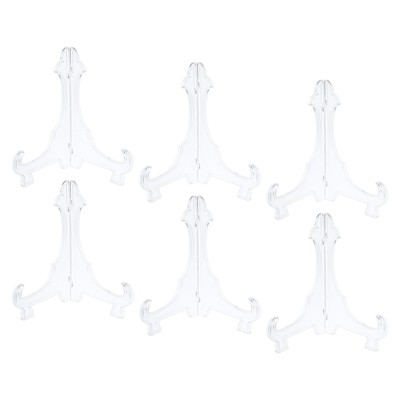 Unique Bargains Plastic Folding Clear Picture Frame Decorative Holder Stands 6 Pcs