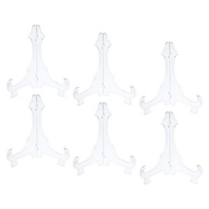 Unique Bargains Plastic Folding Clear Picture Frame Decorative Holder Stands 6 Pcs - 1 of 4