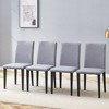 Set of 4 Light Gray Linen-Cotton dining chairs for Living Room - 2 of 4