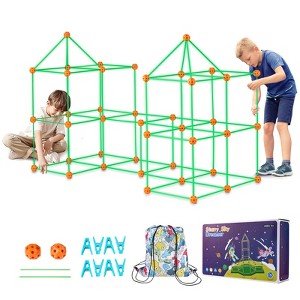VEVOR Fort Building Kit for Kids, 140PCS Glow in The Dark STEM Building Toys, Educational Gift for 4 5 6 7 8+ Year Old Boys & Girls Indoor Outdoor - 1 of 4