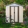 5FTx3FT Outdoor Waterproof Metal Garden Tool Storage Shed,Backyard Apex Roof Garden Shed with Aluminum Alloy Frame and Sliding Doors-Coolbibila - 3 of 4
