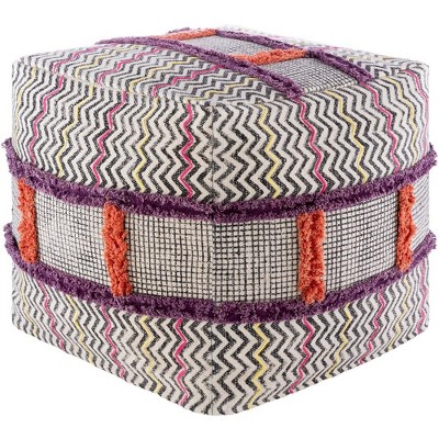 Mark & Day Ottenschlag 18"H x 18"W x 18"D Bohemian/Global Beige Pouf