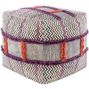 Mark & Day Ottenschlag 18"H x 18"W x 18"D Bohemian/Global Beige Pouf - 1 of 2