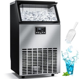 R.W.FLAME Commercial Ice Maker, Crescent Ice, 121.25lb/24H, 26.46 Pounds Storage Capacity, Stainless Steel, with LCD Panel for Party/Bar/Restaurant - 1 of 4