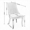 NicBex Set of 2 Velvet Tufted Upholstered Dining Chairs Armless Accent Side Chairs with Wood Legs - 3 of 4