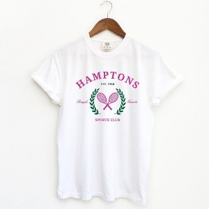 Simply Sage Market Women's Hamptons Sports Tennis Club Short Sleeve Garment Dyed Tee - 1 of 2