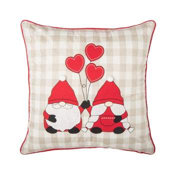 C&F Home 18" x 18" Valentine Gnomes Hearts Embroidered Throw Pillow