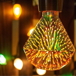 Runesay Light Bulb 3W LED Firework Bulb 2700K dimmable E27 Decorative Bulb 85-220V Holiday, Birthday, Wedding, Party, Home Lighting (2 Pack) - 1 of 4