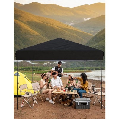 10'x10' Pop Up Canopy Tent Easy to Set Up and Take Down, with 4Pcs Sidewalls, Portable Instant Commercial Canopy for Patio, Outdoor, Camping, Black