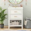 SpassWay 24"L White Modern Bathroom Vanity with Top Sink 2 Drawers - 3 of 4