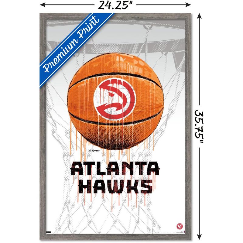 Trends International NBA Atlanta Hawks - Drip Basketball 21 Framed Wall Poster Prints, 3 of 7