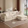 SeaCamel 110" Cloud Sectional Couches for Living Room, Convertible L-Shape Couch with Ottoman, 3 Seater Modular Sectional Sofa, Warm White - 3 of 4