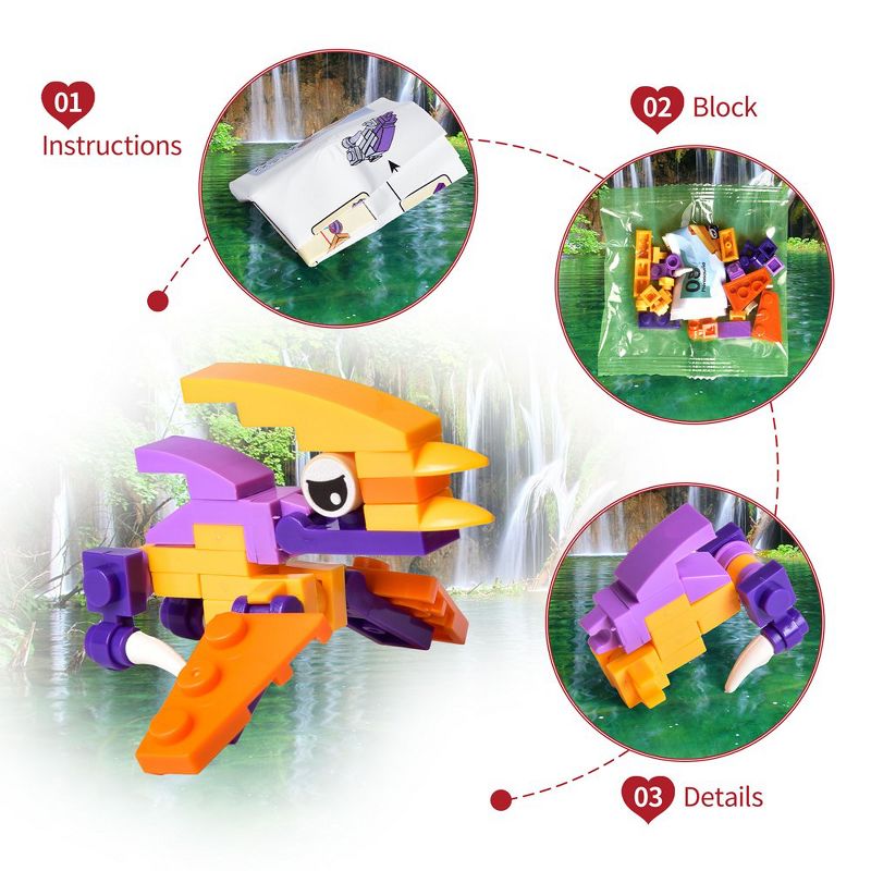 Fun Little Toys 24 PCS Valentine Dinosaur Building Block with Heart Box, 3 of 8