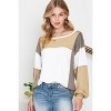 I AM A FASHION JUNKY Khaki Color Block Exposed Seam Long Sleeve Top - 4 of 4