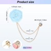 Unique Bargains Silk Alloy Handmade Rose Flower Brooch Pin with Gold Badge Tassel Chain for Men Suit 1 Pc - 3 of 4