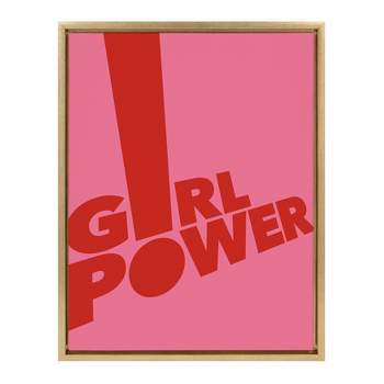 18" x 24" Sylvie Girl Power Framed Canvas Wall Art by Rocket Jack Gold - Kate and Laurel