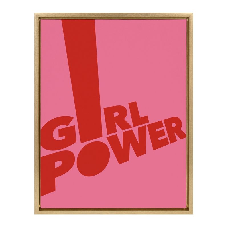 18&#34; x 24&#34; Sylvie Girl Power Framed Canvas Wall Art by Rocket Jack Gold - Kate and Laurel, 1 of 8