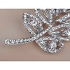Anna-Kaci Vintage Inspired Silvery Tone Shiny Emerald Green Rainbow Rhinestones Flower Leaf Bouquet Feather Brooch Pin - 4 of 4