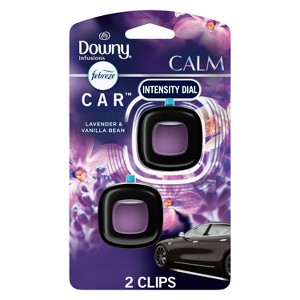 Febreze Downy Infusions Calm Car Air Freshener - Lavender & Vanilla Bean - 0.14 fl oz/2pk - 1 of 4