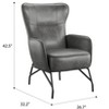 NicBex Leather Accent Chair,Upholstered Living Room Chairs with High Backrest and Metal Legs,Modern Armchair,Accent Chairs for Living Room - 3 of 4