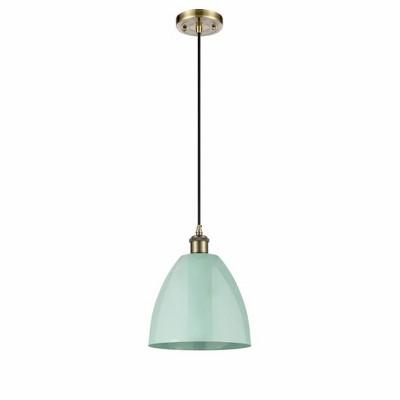 Plymouth Dome - 1 Light Cord Hung Mini Pendant In Industrial Style-12.88 Inches Tall and 9 Inches Wide