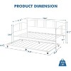 Homhougo Twin Daybed with Trundle, Metal Twin Size Daybed with Pullout Trundle 6 Casters, Steel Slat Support Sofa Bed, No Box Spring Needed - 2 of 4