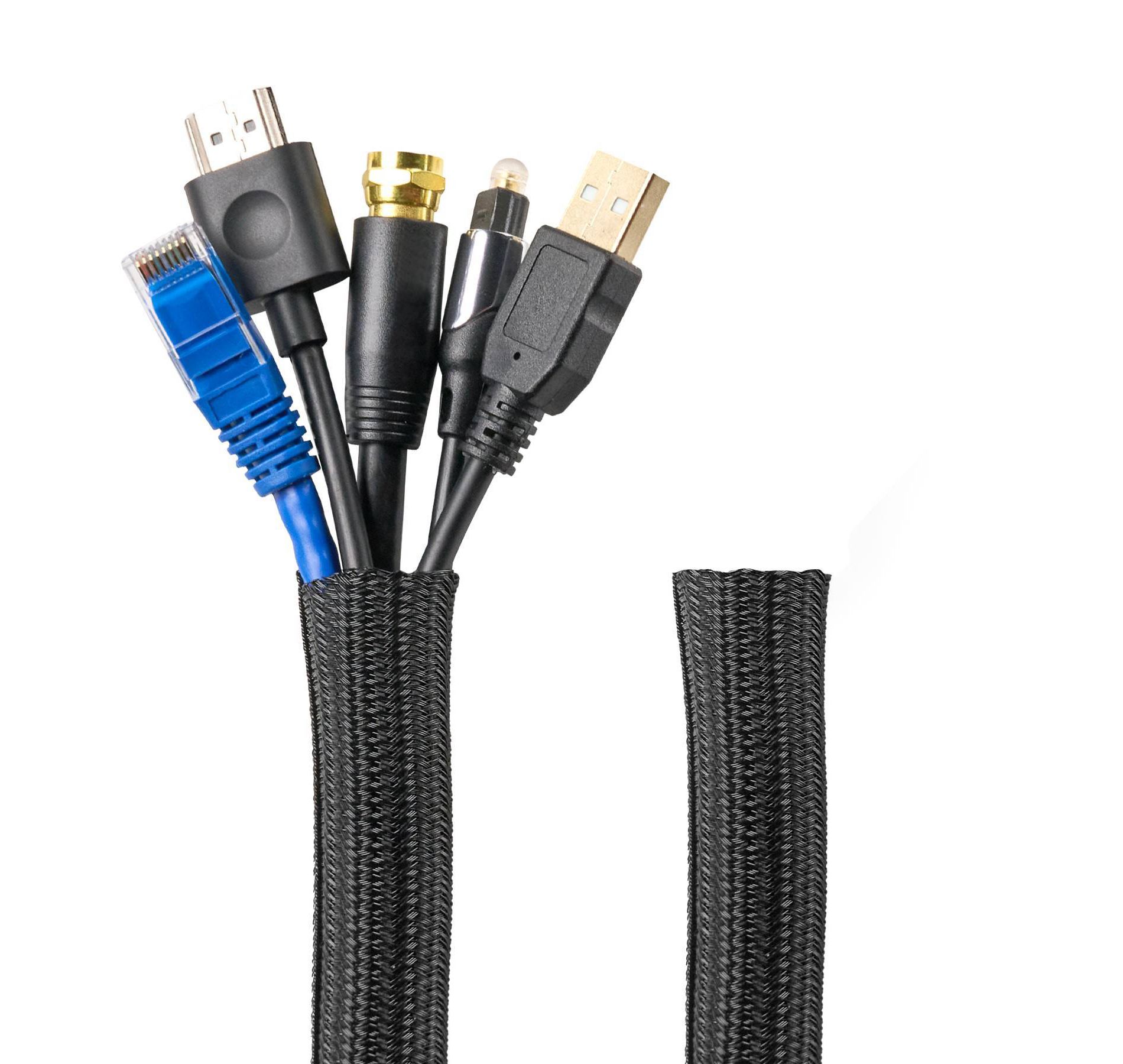 Wrap-It 2pk 10'x0.75'' Cable Sleeves Mesh