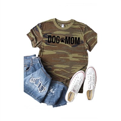 Women's Wo's Dog Mom Graphic Camo Tee - Kissed Apparel