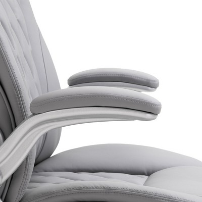 Gray Luxe Ergonomic High-Back Swivel Office Chair with Adjustable Arms