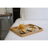 Attop Bamboo Serving Tray with Handles, Dinner Food Tray for Bed Breakfast Eating and Serving, for Coffee Table Ottoman TV - 3 of 4
