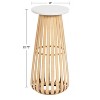 Kate and Laurel Oren Round MDF Drink Table, 10x10x23, White and Natural - 2 of 4