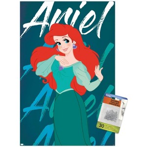 Trends International Disney Princess: Flower Senses - Ariel Unframed Wall Poster Print Clear Push Pins Bundle 14.725" x 22.375" - 1 of 4