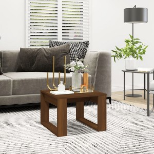 Clihome Modern Oak Side Table, Elegant Compact Square Accent Table for Living Room and Bedroom Decor - 1 of 4