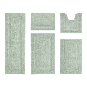 Lux Premium 100% Cotton Tufted Solid Reversible 5 PC Bath Rug Set – Ultra-Soft, Water-Absorbent, Durable, Machine Washable Bathroom Rug - 1 of 4